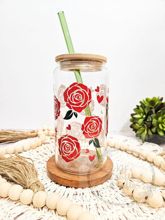 Rose glass cup